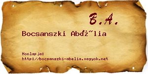 Bocsanszki Abélia névjegykártya